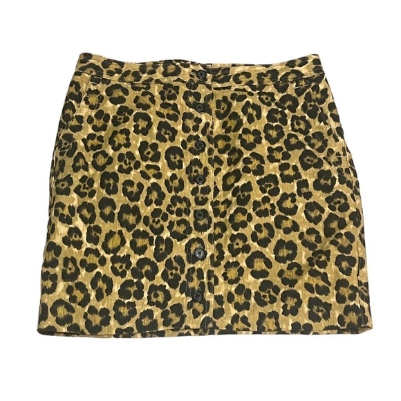 Lauren Ralph Lauren linen blend leopard print button down skirt - Picture 2 of 7
